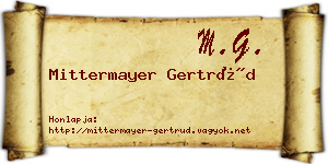 Mittermayer Gertrúd névjegykártya